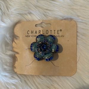 Charlotte Russe Blue Enamel Brooch